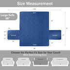 Blue Sofa Covers with Pockets, Anti-Slip Medallion Couch Covers - Image 7