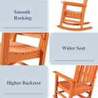Psilvam Oversized Outdoor Rocking Chair, - Image 4