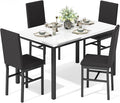 Recaceik Dining Table Set for 4, Modern 5 Piece Dining Table Set Faux Marble by Recaceik