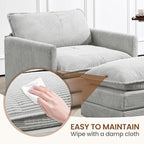 ROWHY Single Armchair with Ottoman, Modern Corduroy Cloud Couch with - Image 5