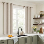 100% Blackout Linen Textured Short Small Curtains - Image 5