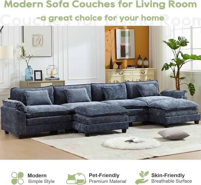 Oprisen 154" Modular Sectional Sofa, Comfy Cloud Couch Sectional Sofa - Image 7