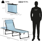 Outsunny Folding Chaise Lounge Chair, Patio Sun Tanning Chair, Outdoor Chaise - Image 3