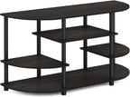 Furinno JAYA Simple Design Corner TV Stand, Espresso/Black - Image 6