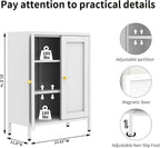 White Metal Storage Cabinet - Image 2