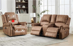 EBELLO 2-Piece Manual Recliner Sofa Set, Faux Leather Message Single Recliner - Image 8