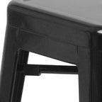 Flash Furniture Kai Commercial Grade 24" High Backless Black Metal - Image 8