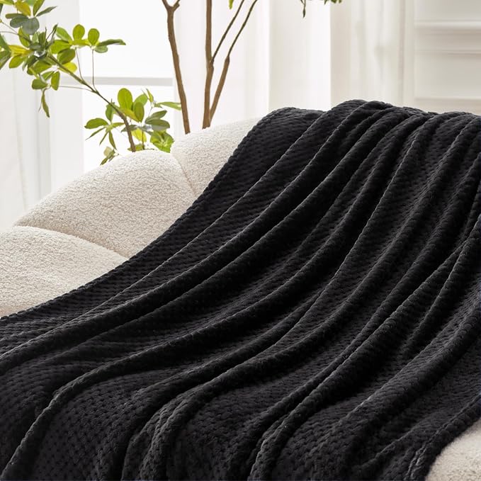 Exclusivo Mezcla Soft Waffle Fleece Bed Blanket King Size, Cozy Flannel - Image 5