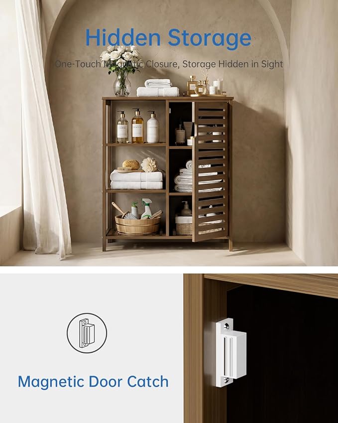 HITNET Bathoom Storage Cabinet, Bamboo Floor Cabinet - Image 7