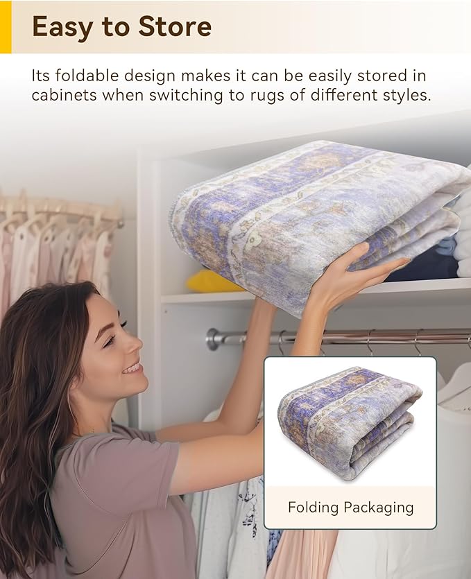 RELEANY Washable Area Rug, Large 9'x12', Water Repellent, Pet Friendly - Image 7