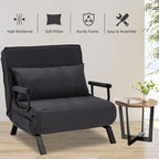 Hupmad Convertible Bed Sleeper Chair, Tri-fold Upholstered Armchair Sleeper - Image 5