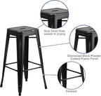 Flash Furniture Kai Commercial Grade 4 Pack 30" High Backless Distressed Black - Image 6