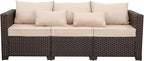 Rattan Star Outdoor Furniture Couch 3 Seater Sofa Outdoor Brown Wicker Sofa - Image 7