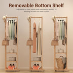 Muwuele Solid Wood Full Length Mirror Coat Rack, Floor Mirror - Image 8