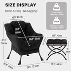 Tiita Lazy Chair with Ottoman, Comfy Leisure Sofa Armchair with Ottoman - Image 2