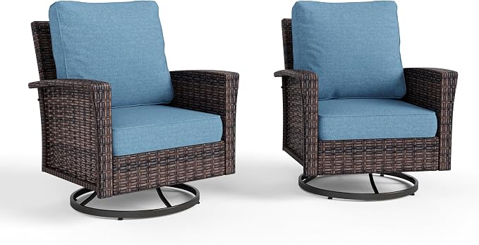 HERA'S HOUSE Outdoor Wicker Swivel Chairs - Image 8