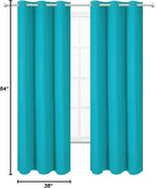 Teal Thermal Blackout Curtains/38 x 84 Inch/Set of 2 Panels Room Darkening - Image 10