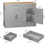 Shintenchi Modern Farmhouse Sideboard Buffet Cabinet - Image 3