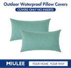 MIULEE Pack of 2 Decorative Outdoor Solid Waterproof Throw Pillow Covers Spring - Image 6