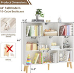 LEYAOYAO 10 Cube Bookshelf, 3 Tier Modern Wide Bookcase - Image 2