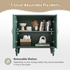 ARTPOWER Accent Cabinet with 2 Doors, Vintage Carved Wood Storage Cabinet - Image 6