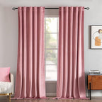 MIULEE Velvet Curtains 52x96 inches 2 Panels Blush Pink Blackout Curtains | by MIULEE