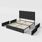 Allewie Upholstered Queen Size Platform Bed Frame - Image 9