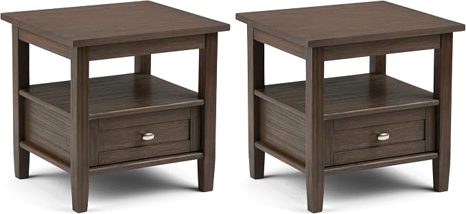 SIMPLIHOME Warm Shaker Solid Wood 20 inch Wide Transitional-Style End Tables in by SimpliHome