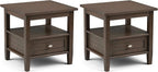SIMPLIHOME Warm Shaker Solid Wood 20 inch Wide Transitional-Style End Tables in by SimpliHome