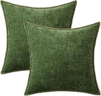MIULEE Decorative Couch Throw Pillow Covers 16x16 Inch Forest Green 2 Pack | - Image 8