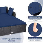 Tangkula Outdoor Rattan Daybed, Sunbed Wicker Furniture w/Spacious Seat - Image 5