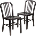 Flash Furniture Gael Commercial Grade 2 Pack Black-Antique Gold Metal by FlashFurniture