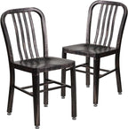 Flash Furniture Gael Commercial Grade 2 Pack Black-Antique Gold Metal by FlashFurniture