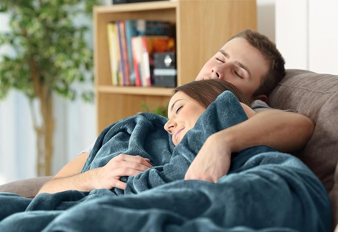Utopia Bedding Soft Fleece Bed Blanket Queen Size Stone Blue | Microfiber Plush - Image 6