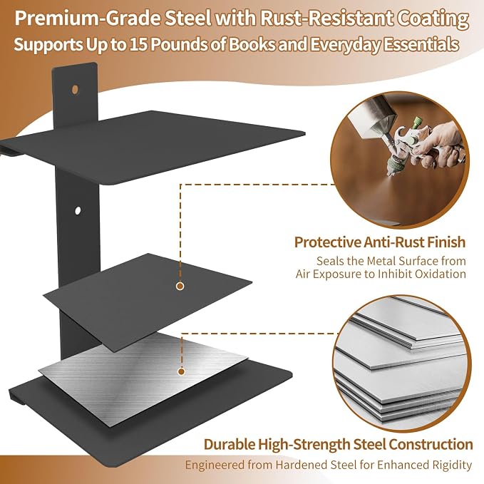 Invisible Floating Bookshelves 6 Tier, Heavy Duty Metal Book Organizer - Image 7