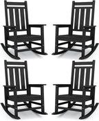 KINGYES Oversized Outdoor Rocking Chair Set of 4, All-Weather Patio Rocking by KINGYES