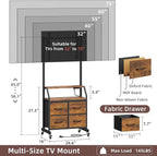 Rolling TV Stand with Mount & 4 Fabric Drawers - Image 2