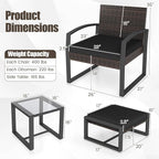 Tangkula 5 Pieces Wicker Patio Conversation Set, Outdoor PE Rattan Chair - Image 4