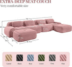 Boneless Sectional Couch, No Assembly Required, 152.7” U Shaped Modular Cloud - Image 3
