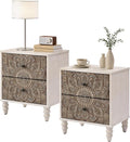 HOMPUS White Nightstands Set 2, Vintage Nightstands by HOMPUS