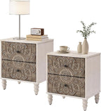 HOMPUS White Nightstands Set 2, Vintage Nightstands by HOMPUS