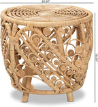 Baxton Studio Saranna Modern Bohemian Natural Brown Finished Rattan End Table - Image 3