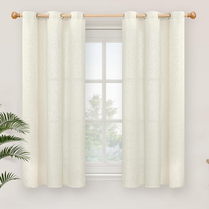 YoungsTex Short Linen Curtains 45 Inches Length by YoungsTex