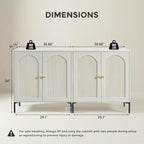 IFBUY Modern Sideboard Buffet Cabinet, 61.75" W Fluted Arched Buffet Cabinet - Image 2