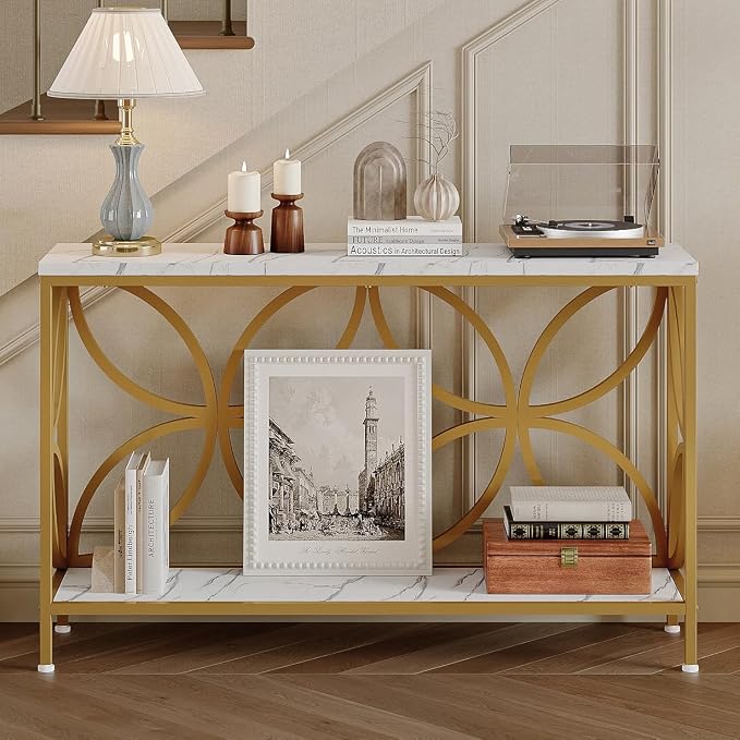 GiftGo Narrow Sofa Table 47.2 Inch, Industrial Sofa Table Behind Couch - Image 3
