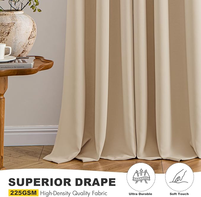 MIULEE Blackout Curtains for Bedroom 2 Panel 40x54 Inch Long Biscotti Beige | - Image 5