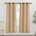 NICETOWN Burlap Thick Linen Curtains 72" Length, Grommet Privacy Window by NICETOWN