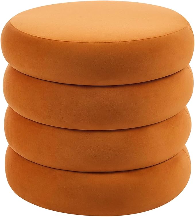 Flouki 19.5" Storage Ottoman Round, Vanity Stools by Flouki