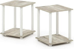 Furinno SIMPLISTIC Side Table Set of 2, 2-Tier Square Modern End Table - Image 9