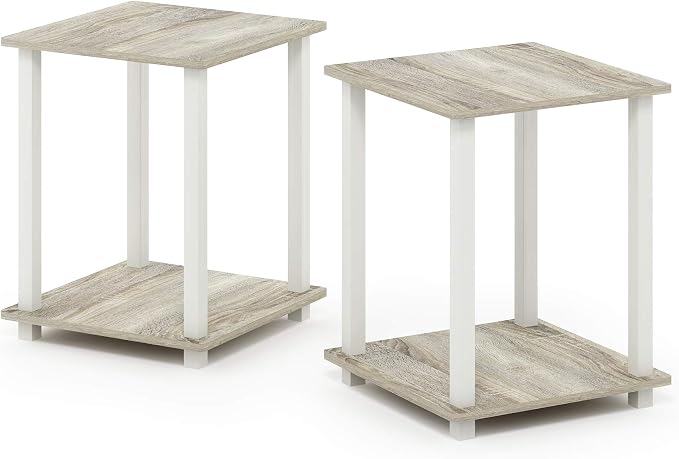 Furinno SIMPLISTIC Side Table Set of 2, 2-Tier Square Modern End Table - Image 9